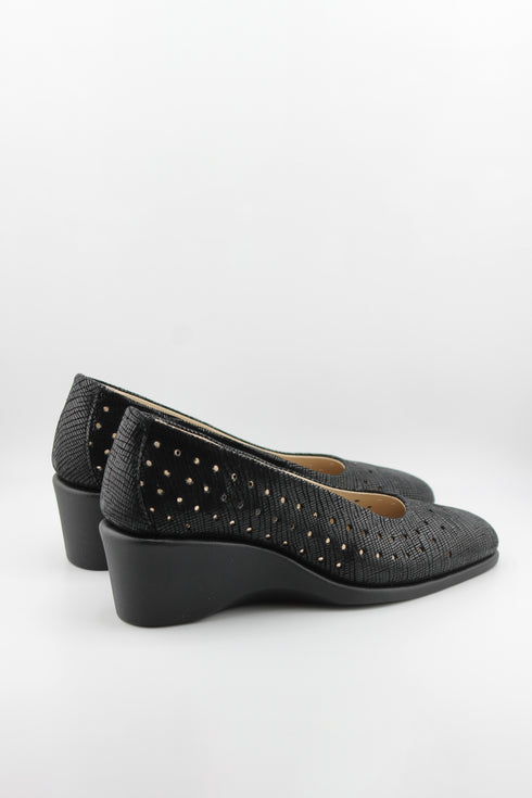 DFC Relax Perforated Wedge Heel Slip-On Pumps